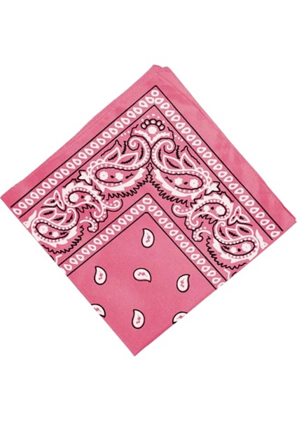 F Fityle 100% Pamuk Paisley Bandana Eşarp Başkanı Wrap Boyun Bileklik Mendil Pembe (Yurt Dışından) modelleri