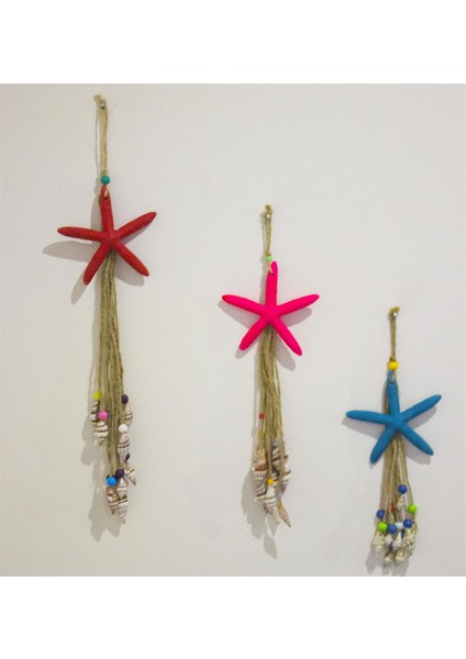 Antioch Artdesign Üçlü Deniz Yıldızı Deniz Kabuklu Duvar Bahçe Balkon Süsü Ev Dekor Hediyelik Eşya