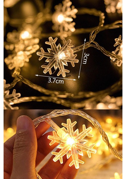 Dekoratif Kar Tanesi Model Şerit LED (10'lu)