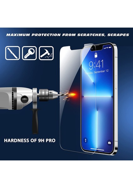 Case 4U Apple iPhone 13 Pro Max Tamperli Kırılmaz Cam Ekran Koruyucu