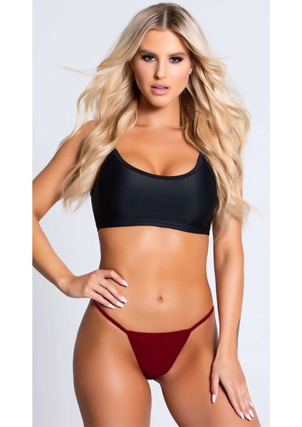 Ifondi Saten String Külot Bordo