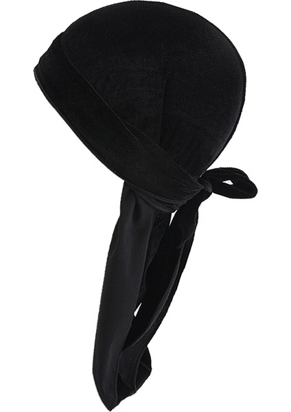 F Fityle 2 Adet Kadın Erkek Kadife Bandana Şapka Uzun Kuyruk Headwrap Korsan Kemo Şapkalar (Yurt Dışından)