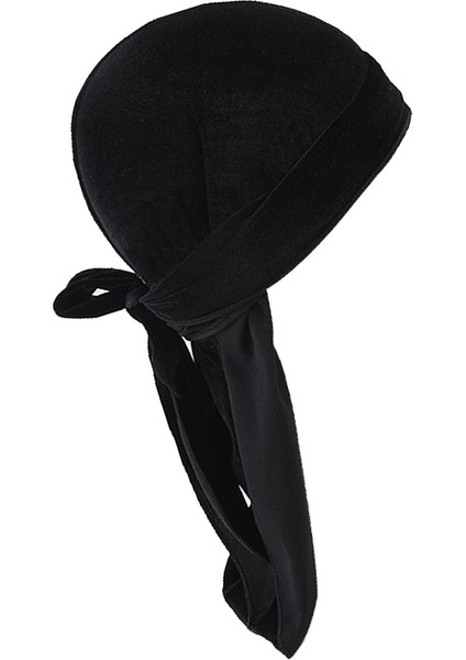 F Fityle 2 Adet Kadın Erkek Kadife Bandana Şapka Uzun Kuyruk Headwrap Korsan Kemo Şapkalar (Yurt Dışından)