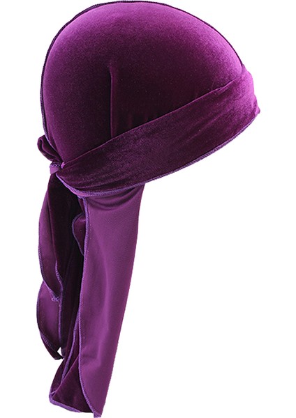 F Fityle Unisex Kadife Bandana Eşarp - Mor (Yurt Dışından)