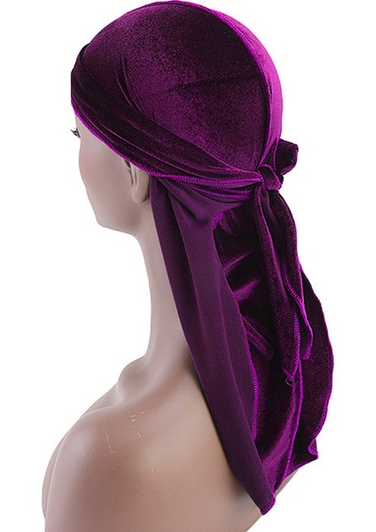 F Fityle Unisex Kadife Bandana Eşarp - Mor (Yurt Dışından)