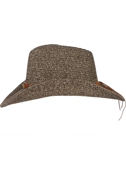 F Fityle Unisex Hasır Kovboy Şapka - Kahverengi (Yurt Dışından)