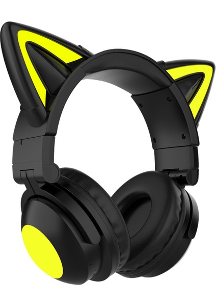 Aşırı Kulak Kulaklıklar Bluetooth 5.0, Kedi Kulağı ile Katlanabilir Stereo Kulaklık, Kulaklıklar, Dahili Mikrofon, Ev Ofisi Için Kablosuz Kulaklık - Siyah (Yurt Dışından) fiyatları