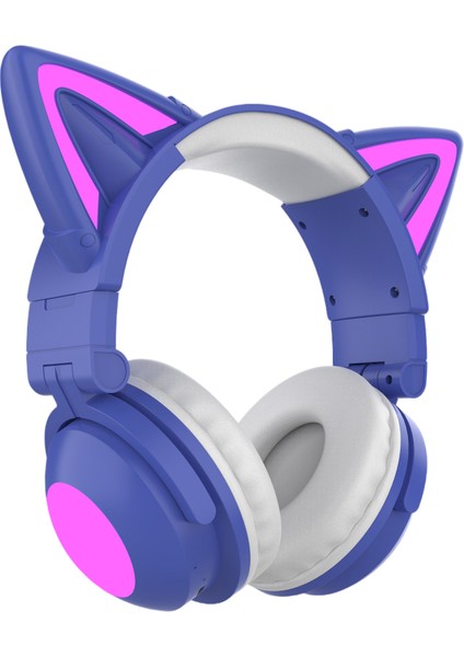 Aşırı Kulak Kulaklıklar Bluetooth 5.0, Kedi Kulağı ile Katlanabilir Stereo Kulaklık, Kulaklıklar, Dahili Mikrofon, Ev Ofisi Için Kablosuz Kulaklık - Mor (Yurt Dışından) fırsatları