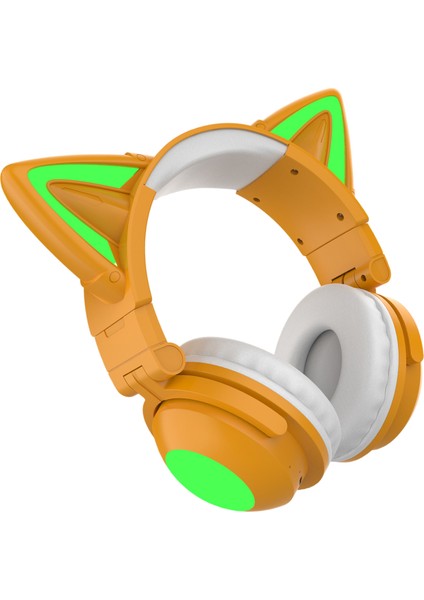 Aşırı Kulak Kulaklıklar Bluetooth 5.0, Kedi Kulağı ile Katlanabilir Stereo Kulaklık, Kulaklıklar, Dahili Mikrofon, Ev Ofisi Için Kablosuz Kulaklık - Haki (Yurt Dışından) fiyatları