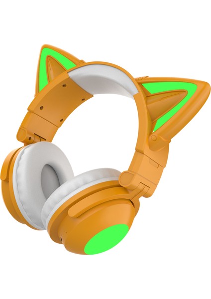Aşırı Kulak Kulaklıklar Bluetooth 5.0, Kedi Kulağı ile Katlanabilir Stereo Kulaklık, Kulaklıklar, Dahili Mikrofon, Ev Ofisi Için Kablosuz Kulaklık - Haki (Yurt Dışından) modelleri