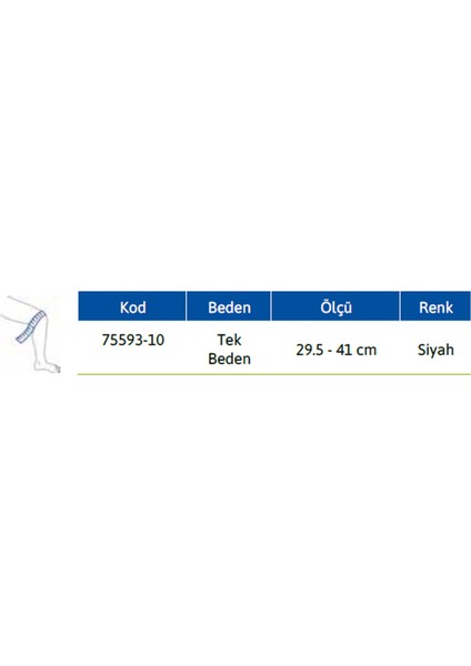 Diz Desteği Açık Patella Ayarlanabilir Standart Siyah