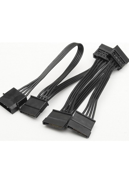 4 Pin Molex To 5 Sata Güç Kablosu Molex Ide 4 Pin To 5 Port Sata Power HDD Güç Çoklayıcı Kablosu 60 cm