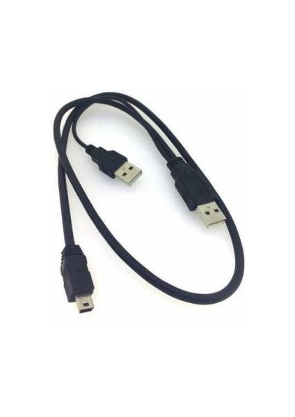 60 cm USB 2.0 Tip A Kablo Erkek Mini 5 Pin Y Kablo Mini USB Çatal