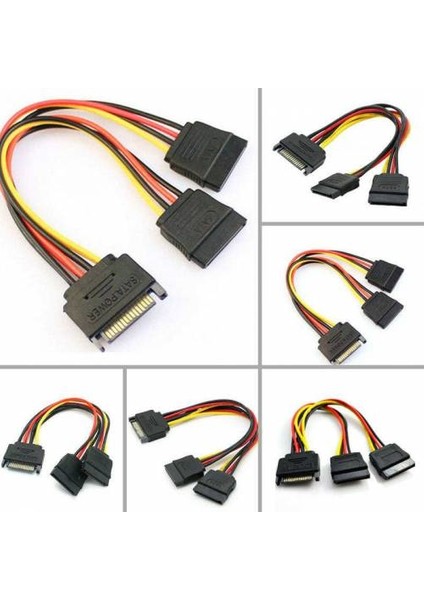 Dişi Sata Power To 2 Sata Power Kablo 18AWG 20 cm Sata Power Çokl indirimleri