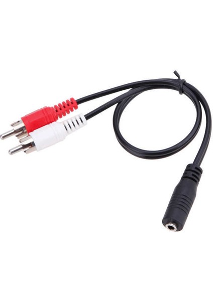 3.5 mm Dişi Stereo 2 Rca Ara Aparat 30 cm Stereo Lale Rca Stereo Ses Kablosu