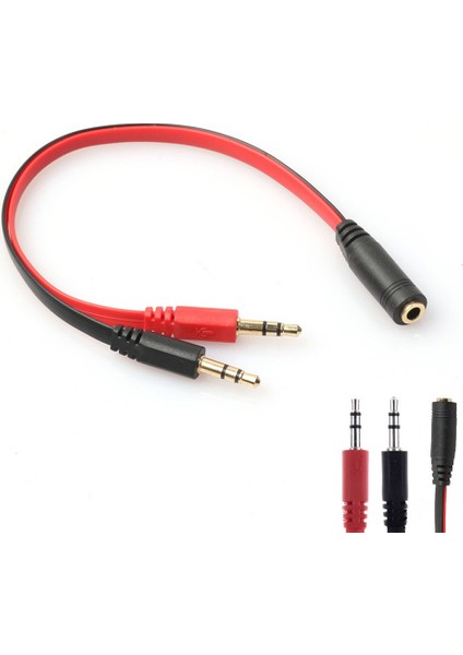 Kulaklık Mikrofon Ayırıcı Aparat 3.5mm Headphone Mic Audio 2 Erke