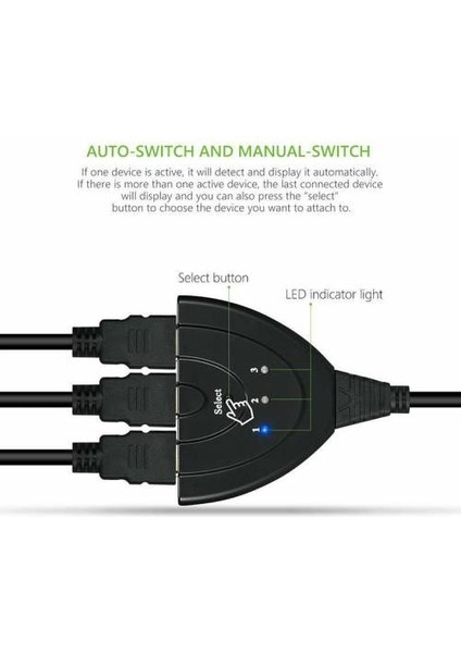 3 Port HDMI Swıtch 3lü HDMI Seçici HDMI Switch HDMI Switch