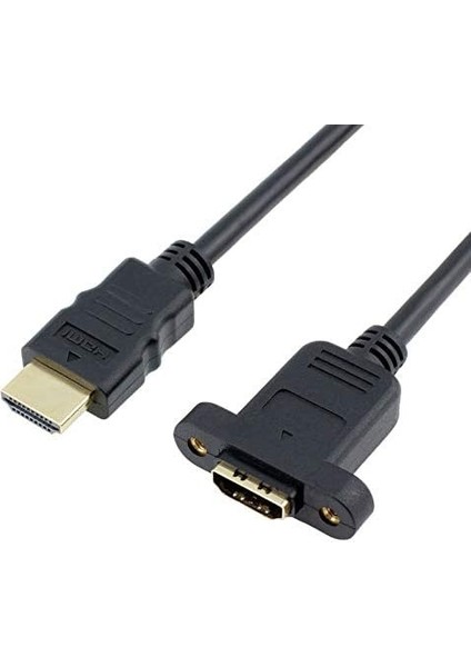 30 cm HDMI Uzatma Kablosu Dişi Erkek HDMI Vidalı Tip Panel HDMI