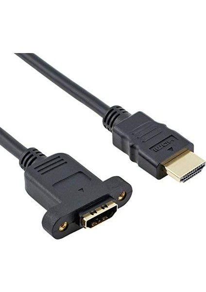 30 cm HDMI Uzatma Kablosu Dişi Erkek HDMI Vidalı Tip Panel HDMI