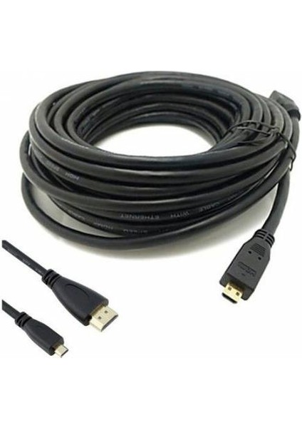10 Metre Micro HDMI Kablo 10M Mikro HDMI Micro Hdmı To Hdmı Telefonlara Olmaz
