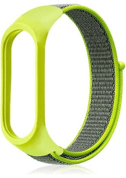 Xiaomi Mi Band 5 Kordon Kumaş Cırtcırt Kordon Velcro Yeşil