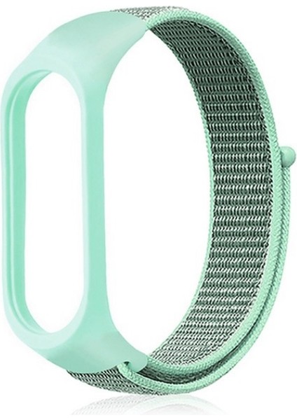 Xiaomi Mi Band 5 Kordon Kumaş Cırtcırt Kordon Velcro Turkuaz
