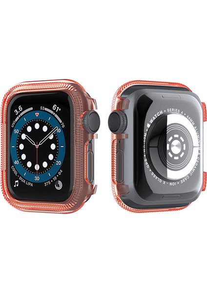 Apple Watch Uyumlu Series 3 4 5 6 44MM Kordon Önü Arkası Açık Renkli Silikon Bronz