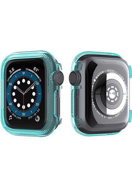 Apple Watch Uyumlu Series 3 4 5 6 42MM Kordon Önü Arkası Açık Renkli Silikon Mavi
