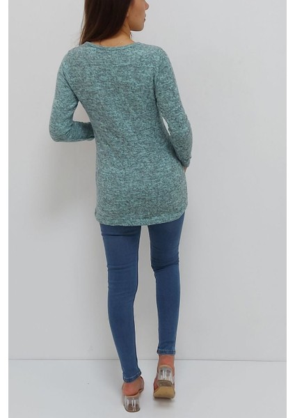 Bisiklet Yaka Pullu Bluz Mint modelleri