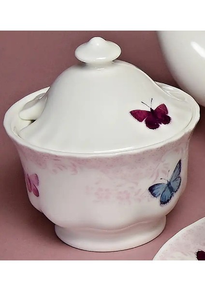 Butterfly Servis Demliği + Şekerlik 2'si Bir Arada, Ingiliz , Porselen modelleri