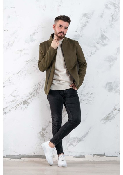 Nubuk Baharlık Slimfit Mont