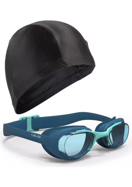 L Boy Yetişkin Yüzücü Gözlüğü Yüzücü Bone Seti Turkuaz