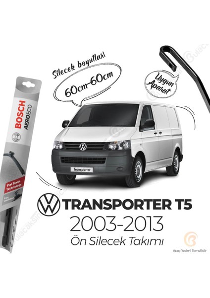 Vw Transporter T5 Ön Silecek Takımı (2003-2013) Bosch Aeroeco