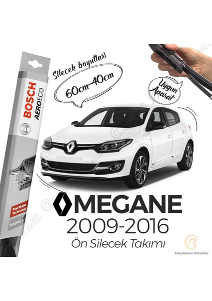 Renault Megane 3 Muz Silecek Takımı (2009-2016) Bosch Aeroeco