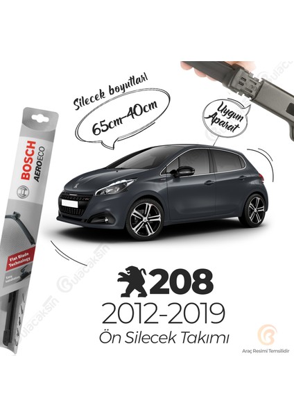 Peugeot 208 Ön Muz Silecek Takımı (2012-2019) Bosch Aeroeco