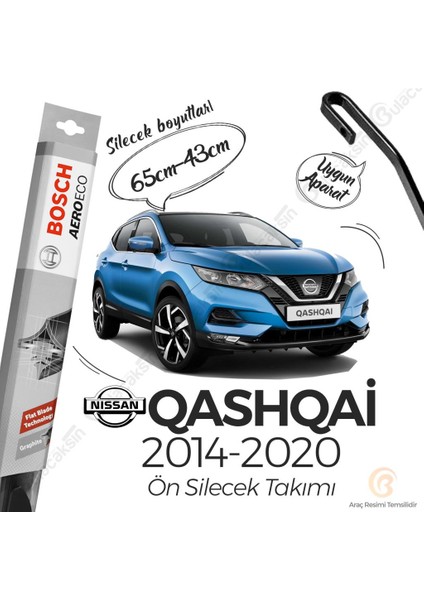 Nissan Qashqai Muz Silecek Takımı (2014-2020) Bosch Aeroeco