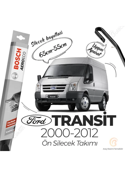 Ford Transit Muz Silecek Takımı (2000-2012) Bosch Aeroeco