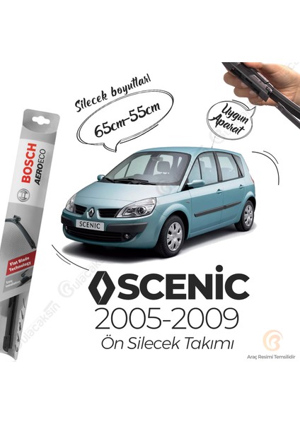 Renault Scenic Muz Silecek Takımı (2005-2009) Bosch Aeroeco