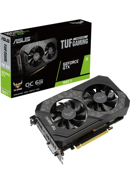 ASUS GEFORCE GTX 1660 TI  6GB GDDR6 192bit 1845MHz OC DVI 2xHDMI DP (TUF-GTX1660TI-O6G-EVO-GAMING) EKRAN KARTI