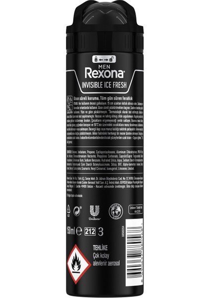 Anti-Perspirant Sprey Deodorant Erkek Invisible Ice Fresh Ter Kokusuna Karşı 150 ML