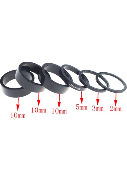 6 Paket Hafif Kulaklık Ayırıcıları Bisiklet 1-1 / 8 "kök Rondelalar 3/5/2/10MM (Yurt Dışından)