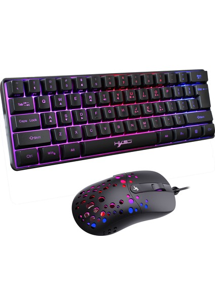 Mekanik Kablolu Klavye Rgb Arkadan Aydınlatmalı Çok Renkli 61 Tuşlar USB Arabirimi Gamers Pc Dizüstü Bilgisayarlar Için Yüksek Düşük Anahtar Tasarım - Klavye Mouse Combo (Yurt Dışından) fiyatları
