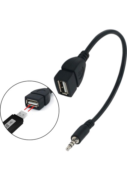 1x 3.5mm Erkek Aux Ses Fişi USB Kadın Converter Kablo Kablosu Için Araba modelleri