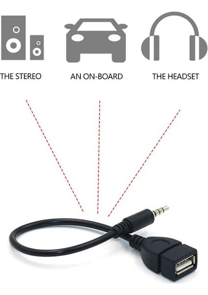 1x 3.5mm Erkek Aux Ses Fişi USB Kadın Converter Kablo Kablosu Için Araba fırsatları