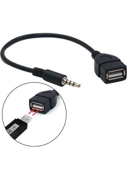 1x 3.5mm Erkek Aux Ses Fişi USB Kadın Converter Kablo Kablosu Için Araba indirimleri