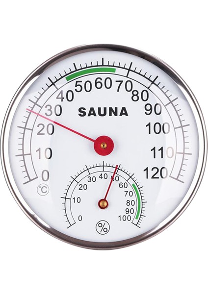 12.5 cm / 4.9 "metal Kılıf Sauna Odası Hygrotermograph Termometre ve Higrometre (Yurt Dışından)