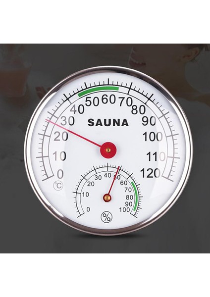 12.5 cm / 4.9 "metal Kılıf Sauna Odası Hygrotermograph Termometre ve Higrometre (Yurt Dışından)