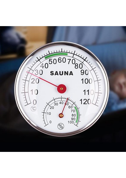 12.5 cm / 4.9 "metal Kılıf Sauna Odası Hygrotermograph Termometre ve Higrometre (Yurt Dışından)