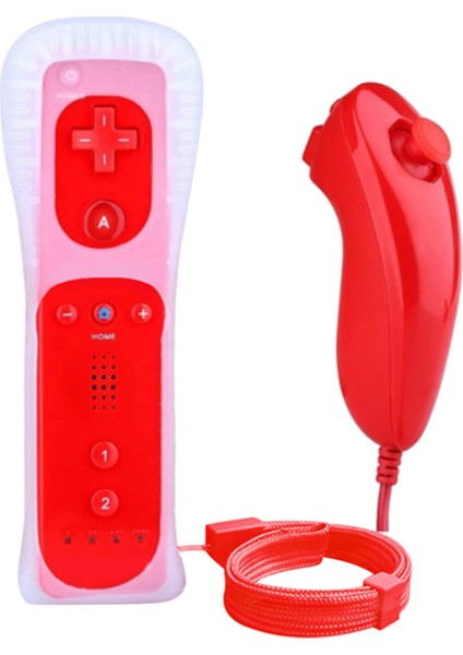Jest Denetleyicisi ve Ninchuck Joystick Combo Nintendo Wii Wii U Kırmızı