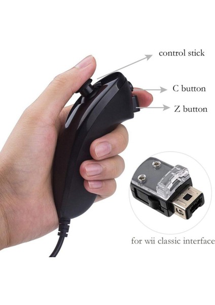 Jest Denetleyicisi ve Ninchuck Joystick Combo Nintendo Wii Wii U Kırmızı